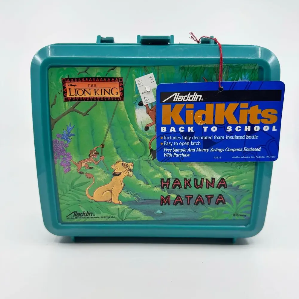 Disney Lion King Lunchbox Hakuna Matata Timon Pumbaa Simba Aladdin 90s Retro VTG